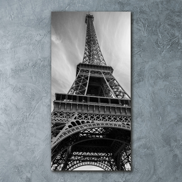Cuadro de metacrilato moderno efecto cristal vertical Torre Eiffel de París