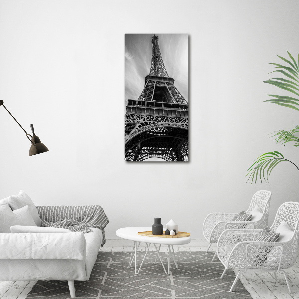 Cuadro de metacrilato moderno efecto cristal vertical Torre Eiffel de París