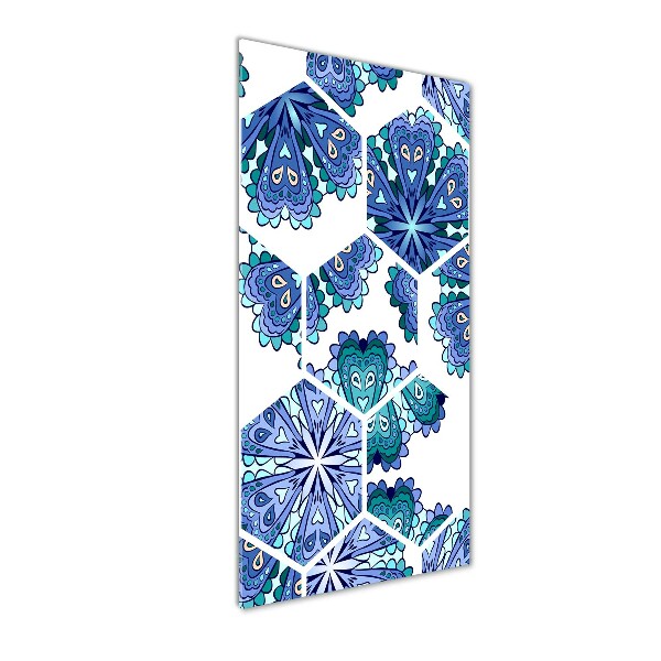 Cuadro de metacrilato moderno efecto cristal vertical Elementos del mandala