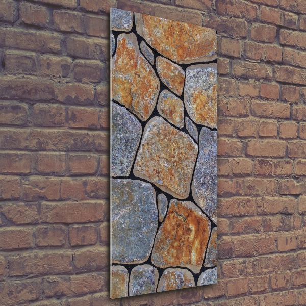 Cuadro decorativo en acrílico brillante vertical Fondo de piedras
