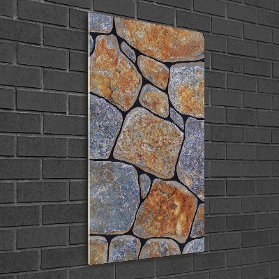 Cuadro decorativo en acrílico brillante vertical Fondo de piedras
