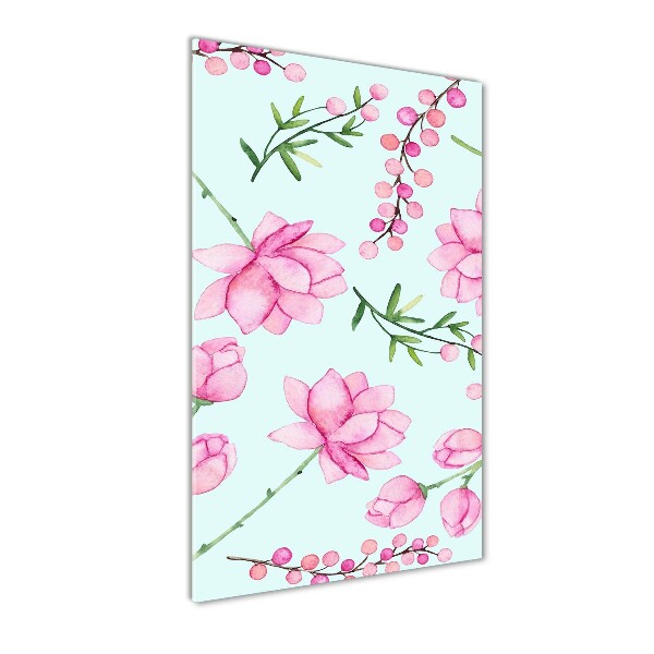 Cuadro de metacrilato vertical Flores y bayas