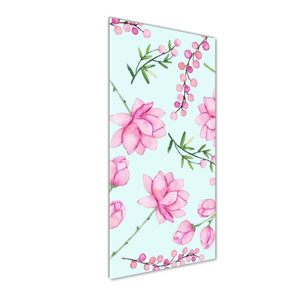 Cuadro de metacrilato vertical Flores y bayas