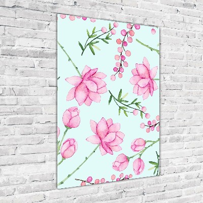 Cuadro de metacrilato vertical Flores y bayas