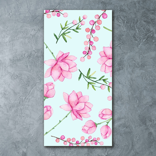 Cuadro de metacrilato vertical Flores y bayas