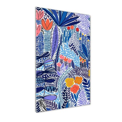 Impresión en metacrilato de alta calidad vertical flores tropicales