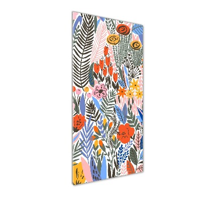 Cuadro de metacrilato vertical flores tropicales