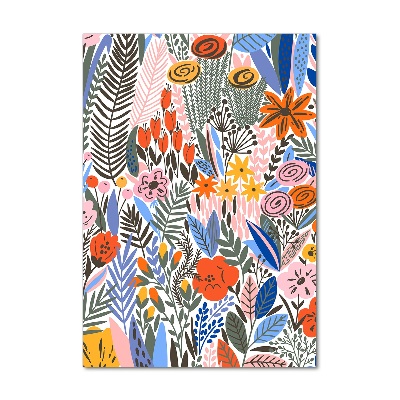 Cuadro de metacrilato vertical flores tropicales