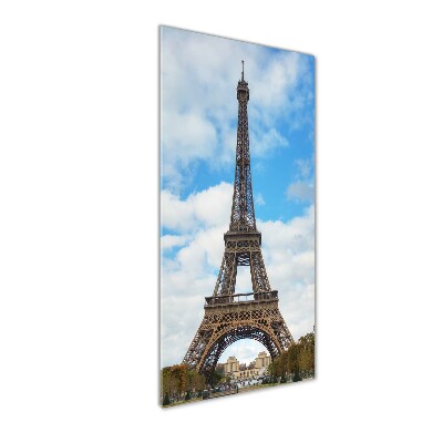 Cuadro de metacrilato moderno efecto cristal vertical Torre Eiffel de París