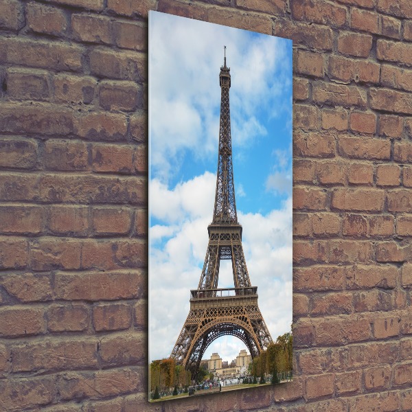 Cuadro de metacrilato moderno efecto cristal vertical Torre Eiffel de París