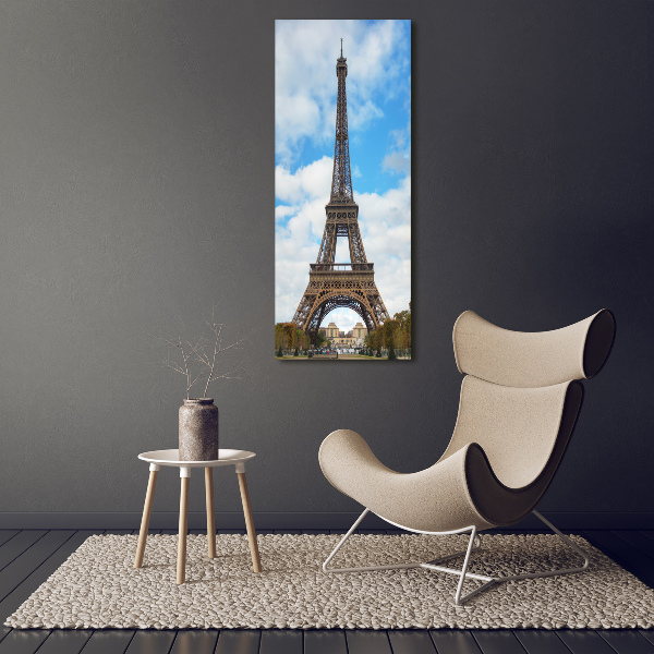 Cuadro de metacrilato moderno efecto cristal vertical Torre Eiffel de París
