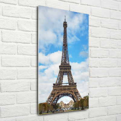Cuadro de metacrilato moderno efecto cristal vertical Torre Eiffel de París