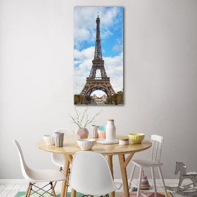 Cuadro de metacrilato moderno efecto cristal vertical Torre Eiffel de París
