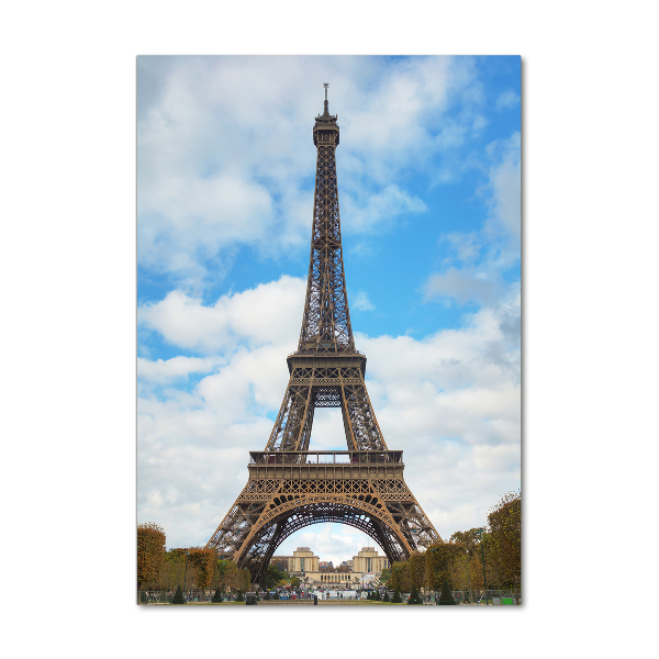 Cuadro de metacrilato moderno efecto cristal vertical Torre Eiffel de París