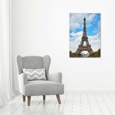Cuadro de metacrilato moderno efecto cristal vertical Torre Eiffel de París