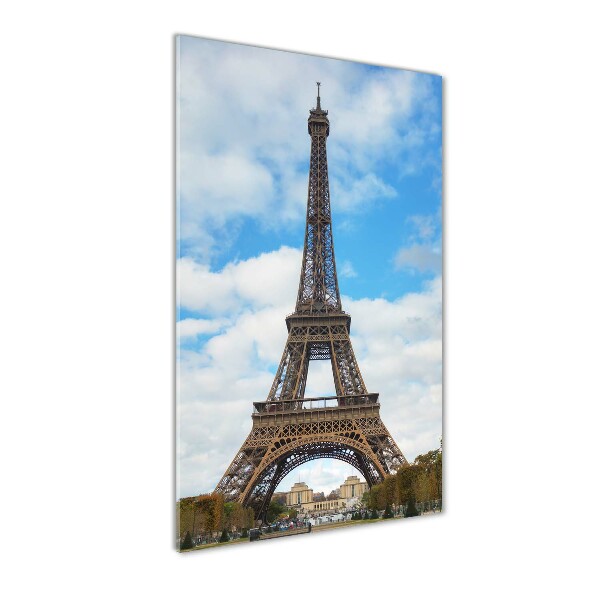 Cuadro de metacrilato moderno efecto cristal vertical Torre Eiffel de París