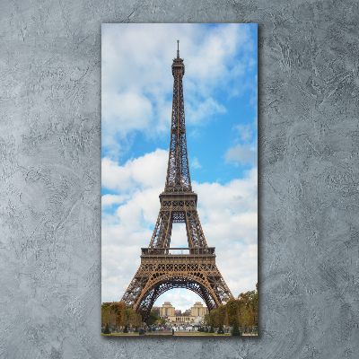 Cuadro de metacrilato moderno efecto cristal vertical Torre Eiffel de París