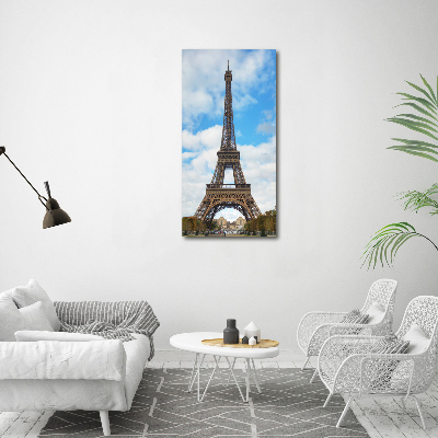 Cuadro de metacrilato moderno efecto cristal vertical Torre Eiffel de París