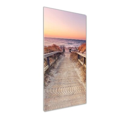 Cuadro decorativo en acrílico brillante vertical Camino a la playa