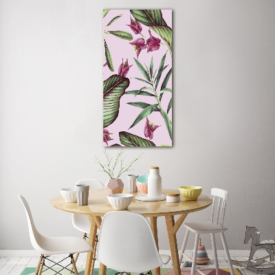 Cuadro decorativo en acrílico brillante vertical Patrón hawaiano