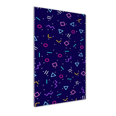 Cuadro decorativo en acrílico brillante vertical Fondo geométrico