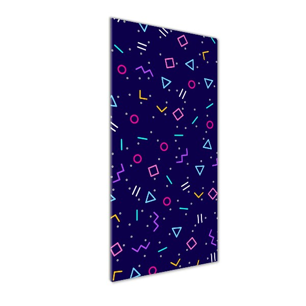 Cuadro decorativo en acrílico brillante vertical Fondo geométrico