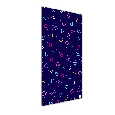 Cuadro decorativo en acrílico brillante vertical Fondo geométrico