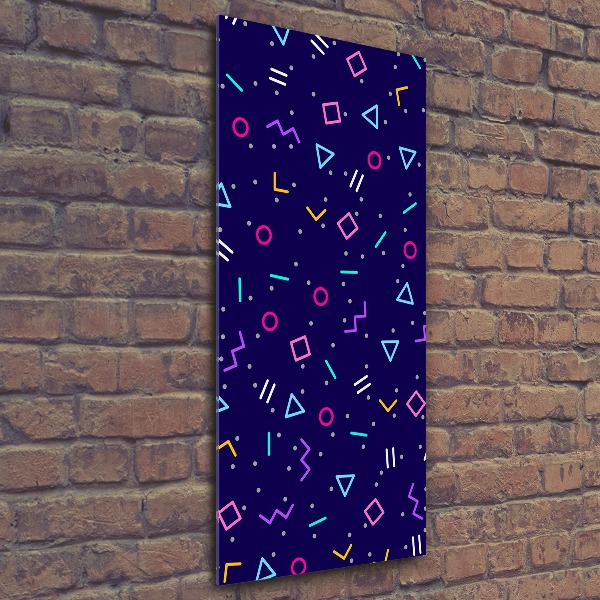 Cuadro decorativo en acrílico brillante vertical Fondo geométrico