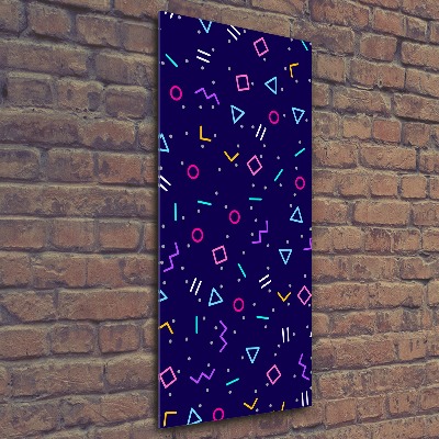 Cuadro decorativo en acrílico brillante vertical Fondo geométrico