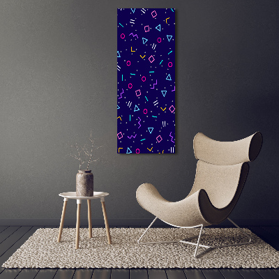 Cuadro decorativo en acrílico brillante vertical Fondo geométrico