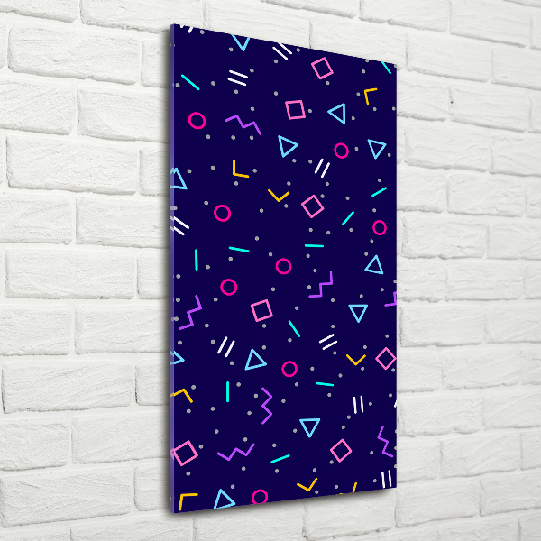 Cuadro decorativo en acrílico brillante vertical Fondo geométrico