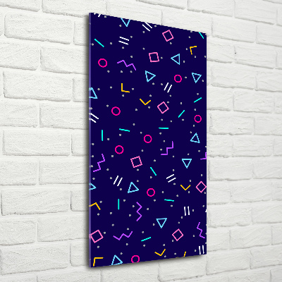 Cuadro decorativo en acrílico brillante vertical Fondo geométrico