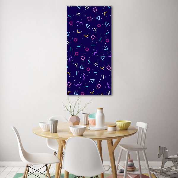 Cuadro decorativo en acrílico brillante vertical Fondo geométrico