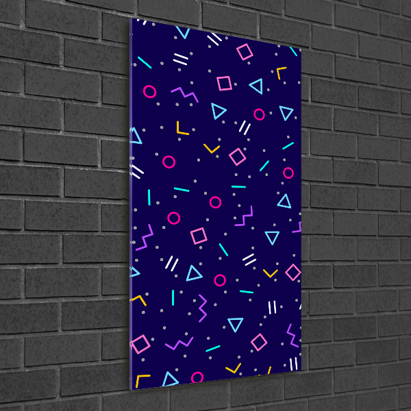 Cuadro decorativo en acrílico brillante vertical Fondo geométrico