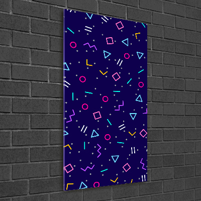 Cuadro decorativo en acrílico brillante vertical Fondo geométrico