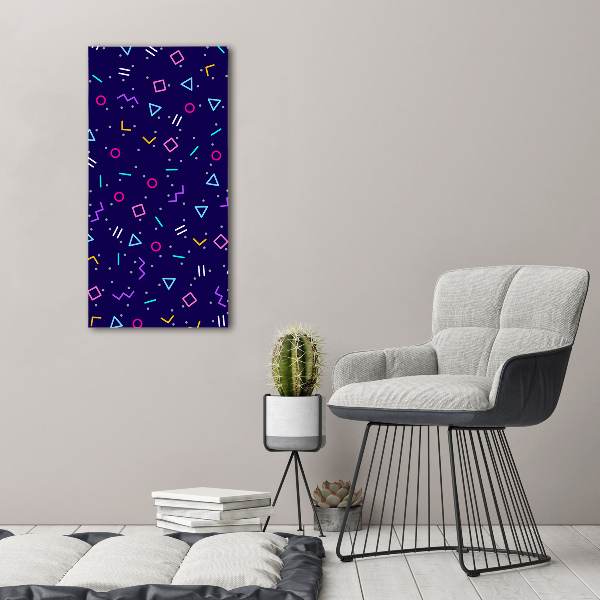 Cuadro decorativo en acrílico brillante vertical Fondo geométrico