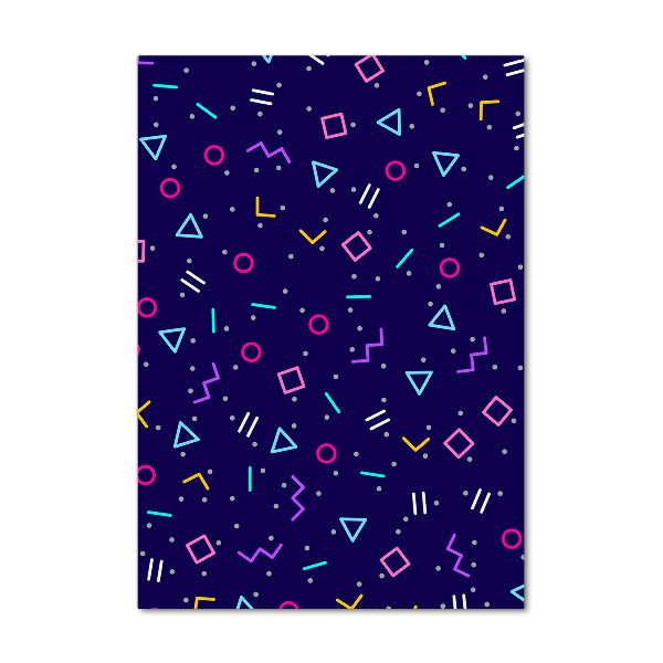 Cuadro decorativo en acrílico brillante vertical Fondo geométrico