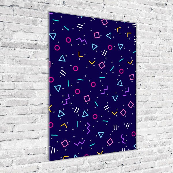 Cuadro decorativo en acrílico brillante vertical Fondo geométrico