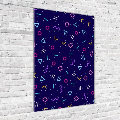 Cuadro decorativo en acrílico brillante vertical Fondo geométrico
