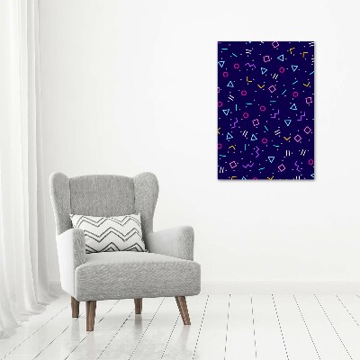 Cuadro decorativo en acrílico brillante vertical Fondo geométrico