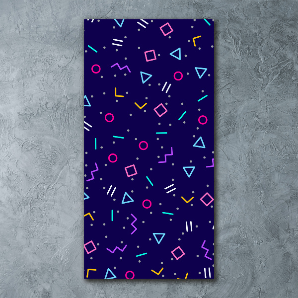 Cuadro decorativo en acrílico brillante vertical Fondo geométrico