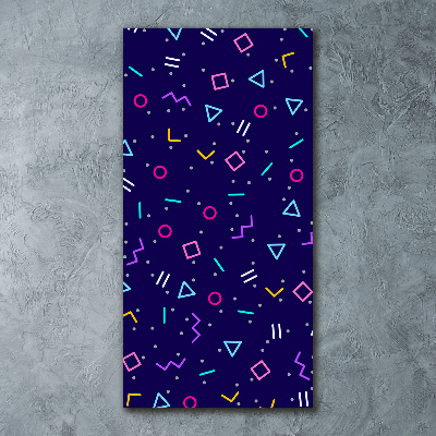 Cuadro decorativo en acrílico brillante vertical Fondo geométrico