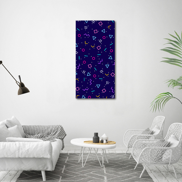 Cuadro decorativo en acrílico brillante vertical Fondo geométrico