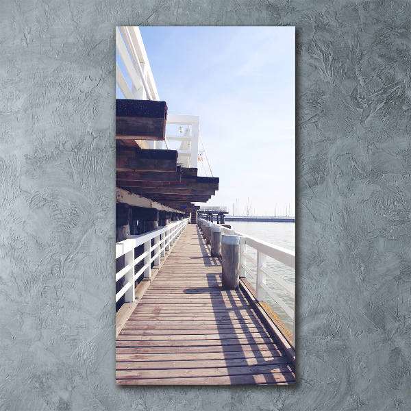 Cuadro decorativo en acrílico brillante vertical Muelle de Sopot