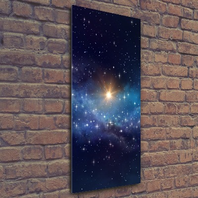 Cuadro de metacrilato moderno efecto cristal vertical Cielo estrellado