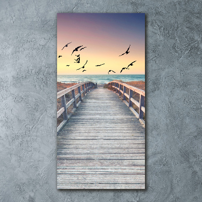 Cuadro decorativo en acrílico brillante vertical Camino a la playa