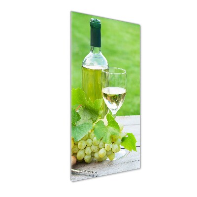 Cuadro decorativo en acrílico brillante vertical Uvas y vino