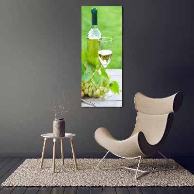 Cuadro decorativo en acrílico brillante vertical Uvas y vino
