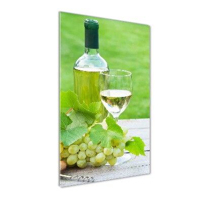Cuadro decorativo en acrílico brillante vertical Uvas y vino