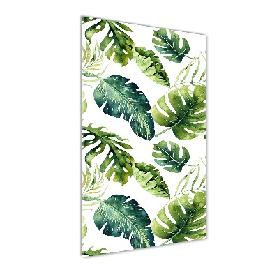 Cuadro de metacrilato vertical hojas tropicales